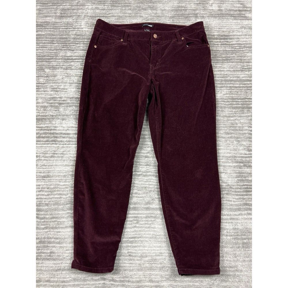 Fashion Nova Pants Juniors 15/32 Red Baby Corduroy Cotton Blend Casual
